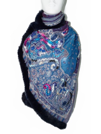 Pashmina Wool Scarf With Fur