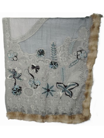 Pashmina Wool Scarf With Fur