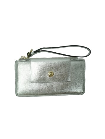 Maria Carla Metallic Leather Clutch