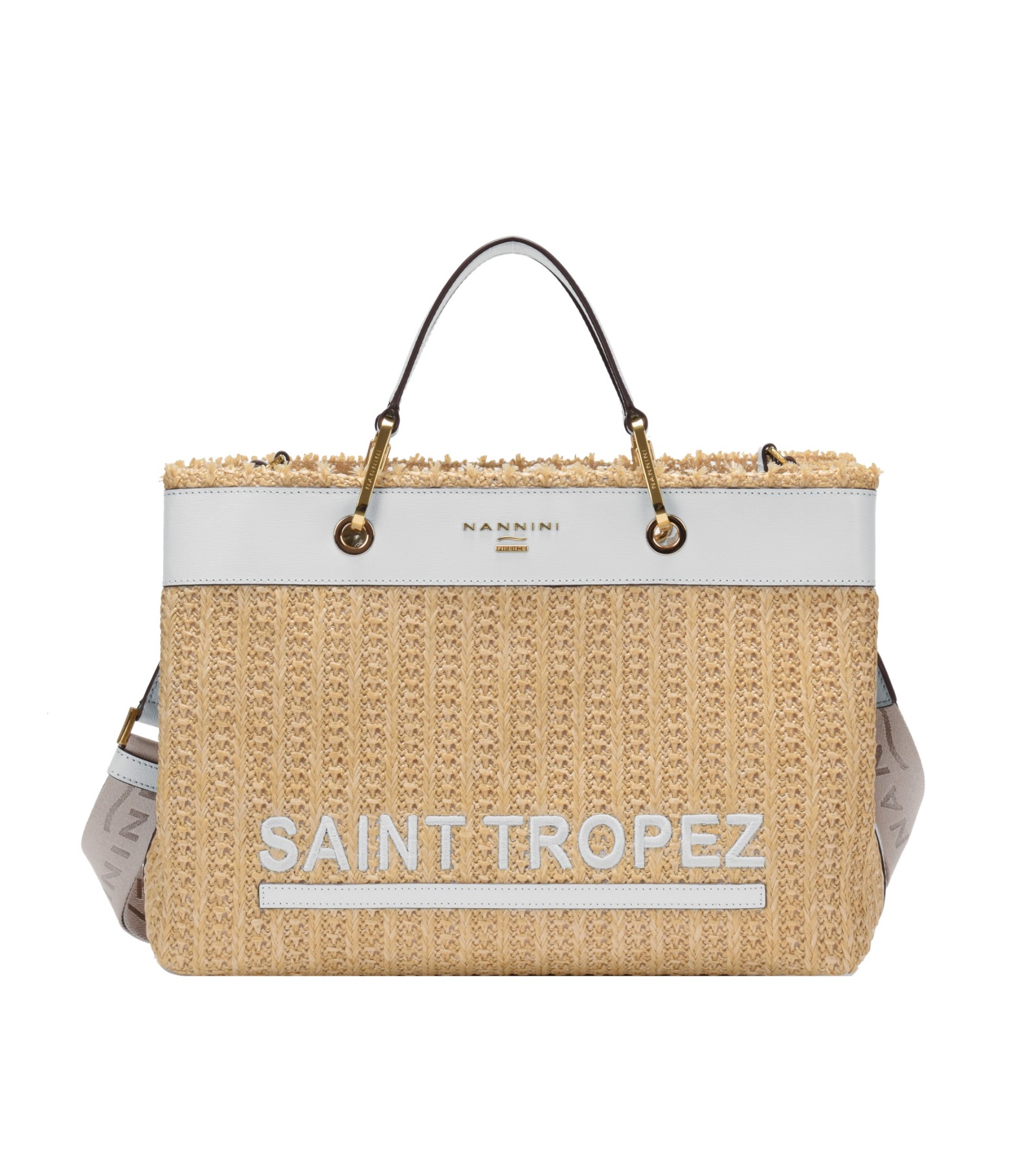 Nannini Straw/Leather Handbag Tropez