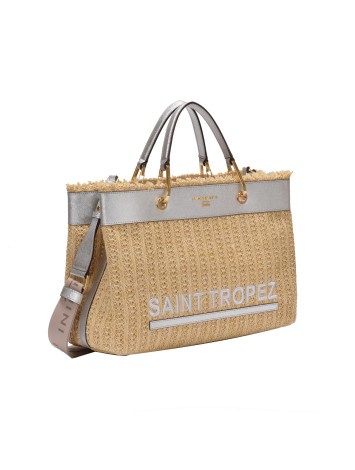 Nannini Straw/Leather Handbag Tropez